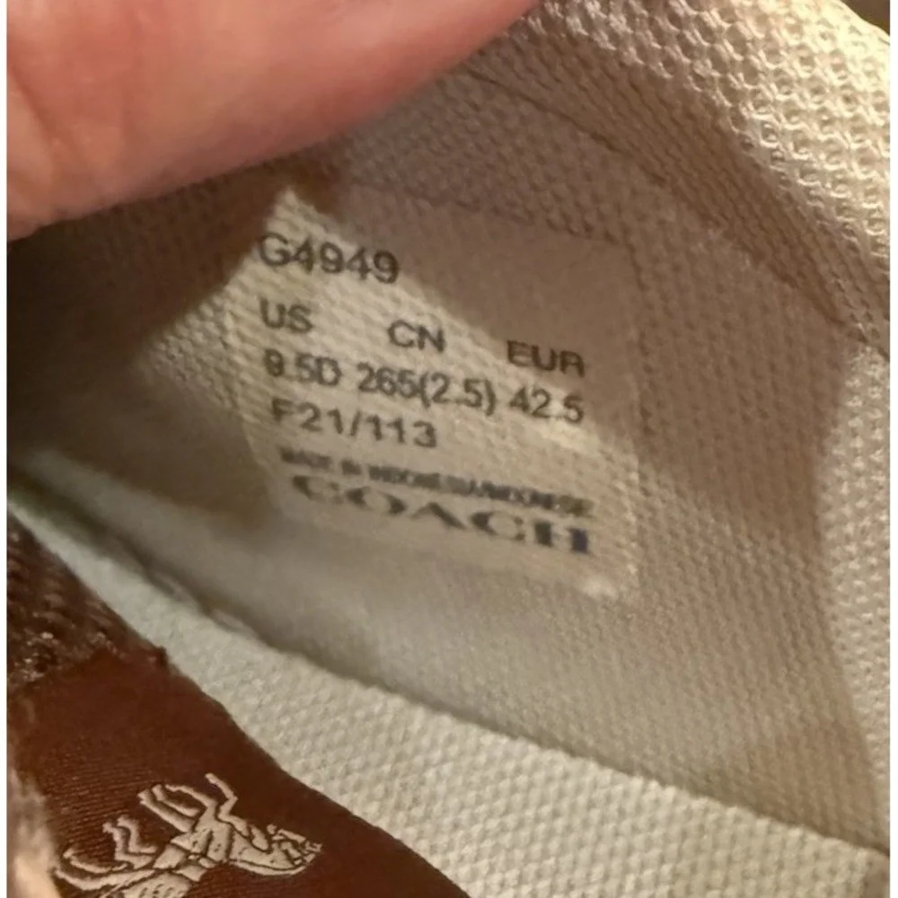 COACH CLIP LOW LOGO SNEAKERS G4949 KHAKI/SADDLE SIZE 9.5D 168$‎